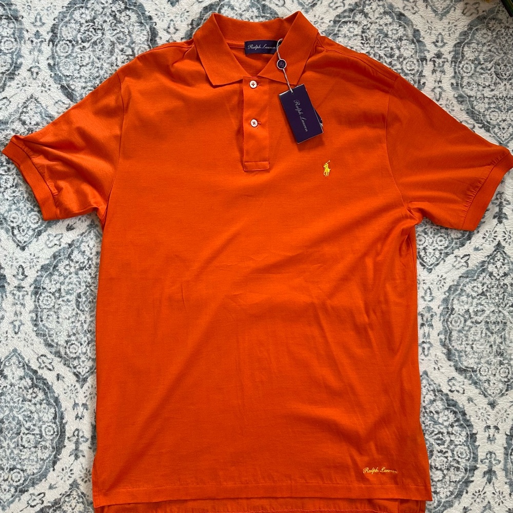 NWT - Ralph Lauren Purple Label Medium Men's Orange Polo Shirt
